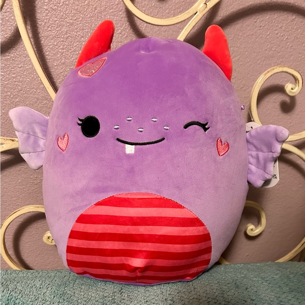 NWT Squishmallows 11” Atwater the Lavender Love Monster Valentines 2024 Plush